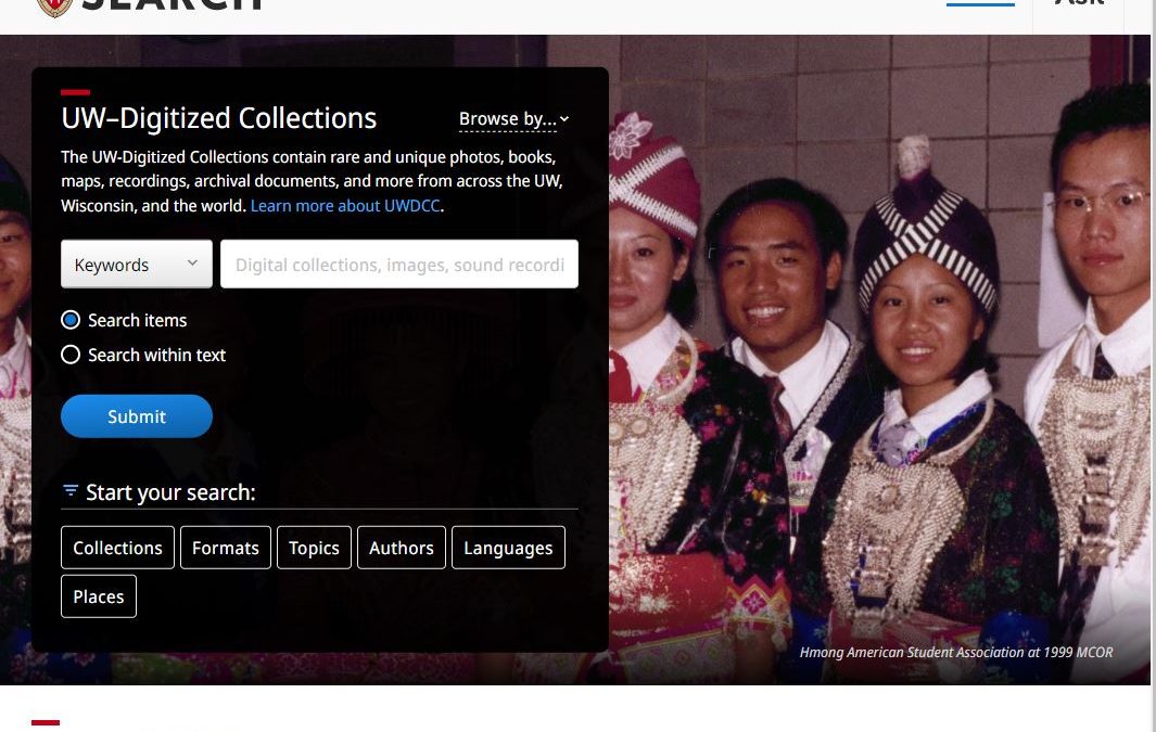 University of Wisconsin Digitized Collections (UWDC)
