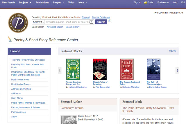 Poetry & Short Story Reference Center screenshot