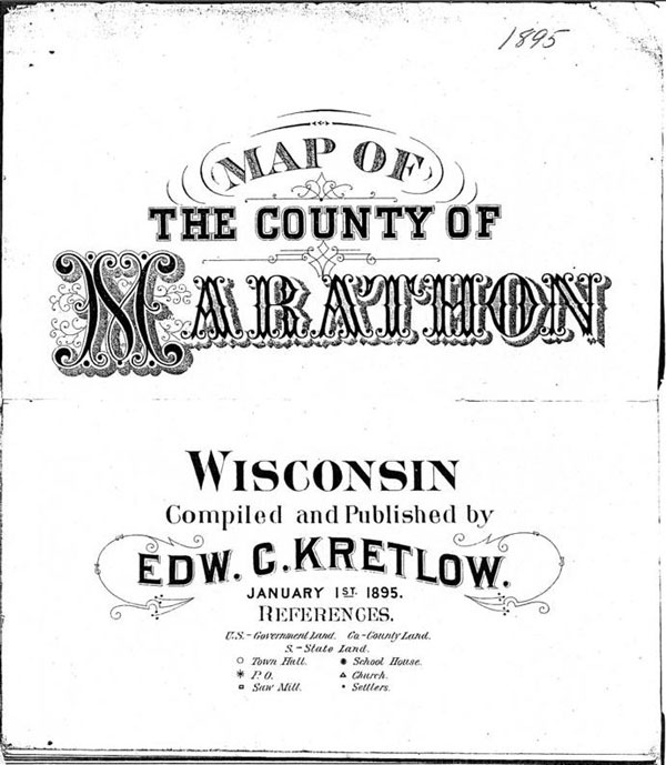 1895 Marathon County Map cover