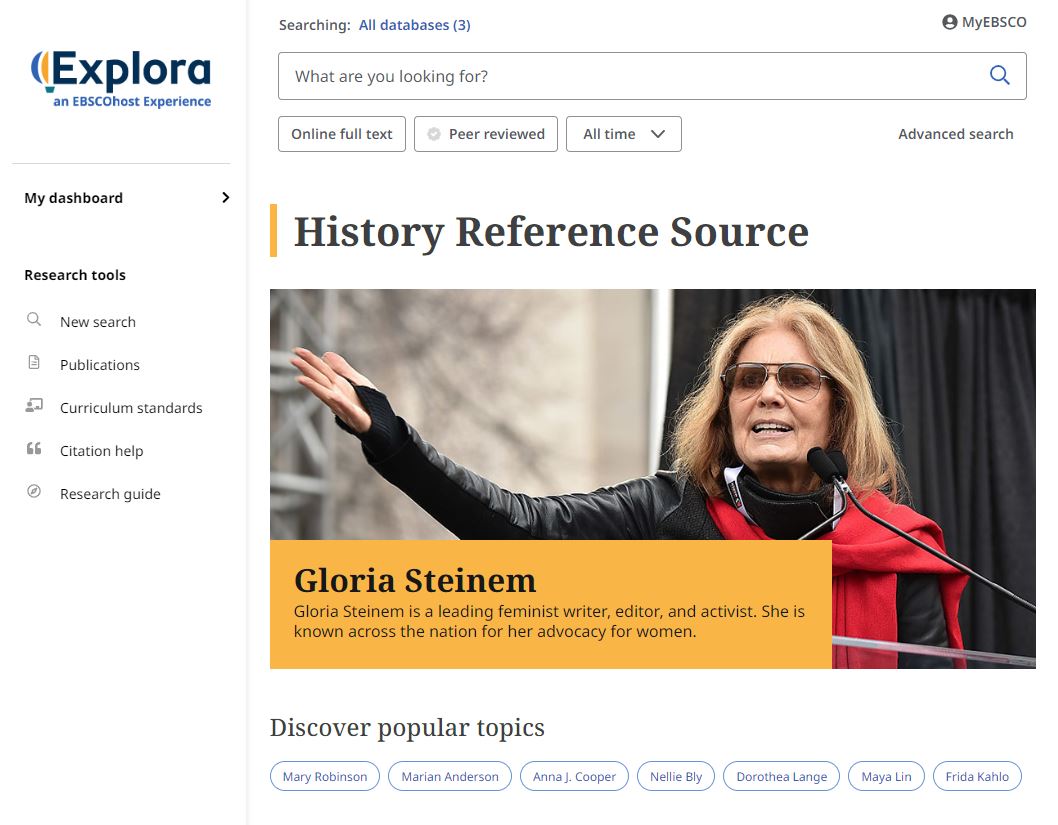 History Reference Center screenshot