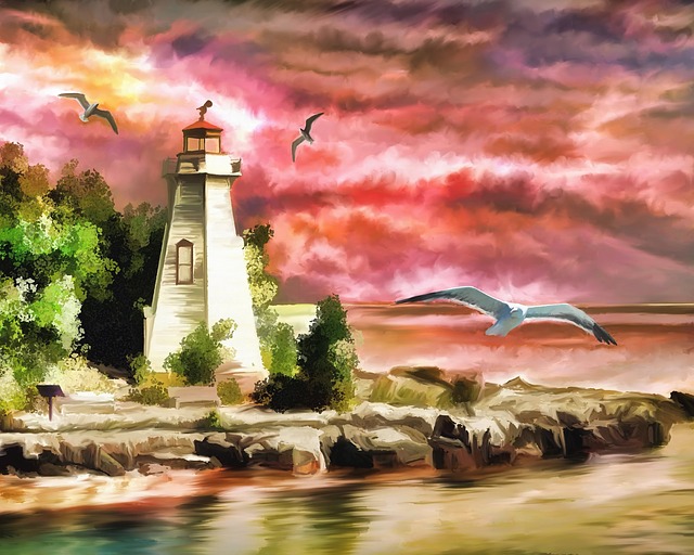 lighthouse painting