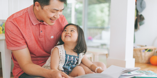 parent reading with child