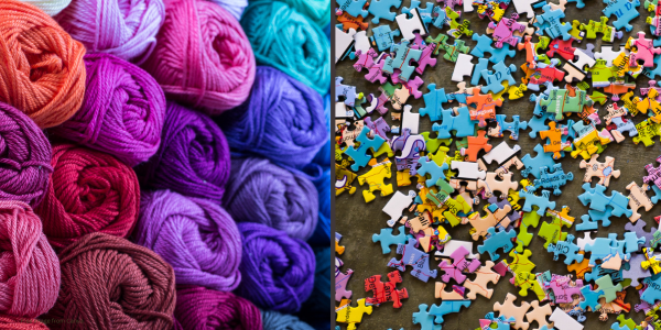 yarn and puzzle pieces