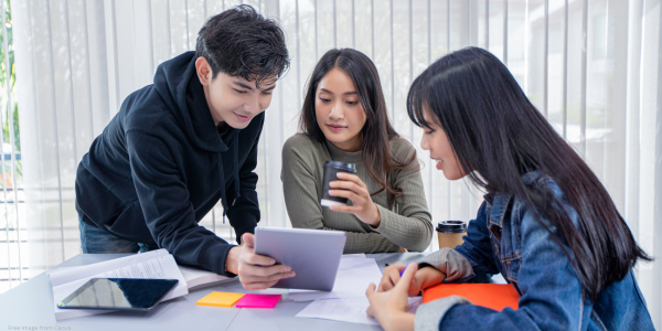 young people studying