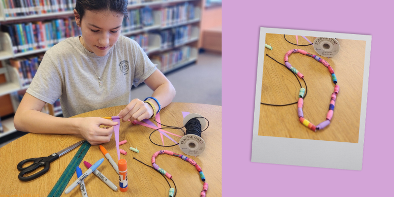 paper bead craft necklace