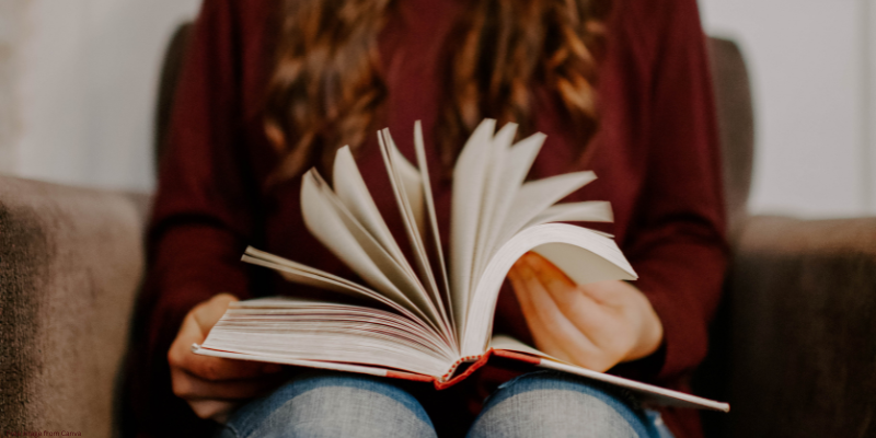 person reading a book