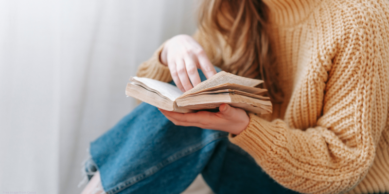 person reading a book