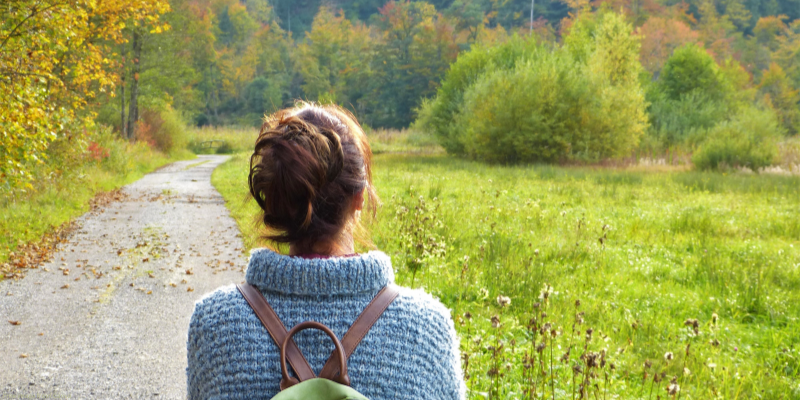 woman looking at nature