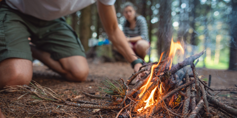 building a fire