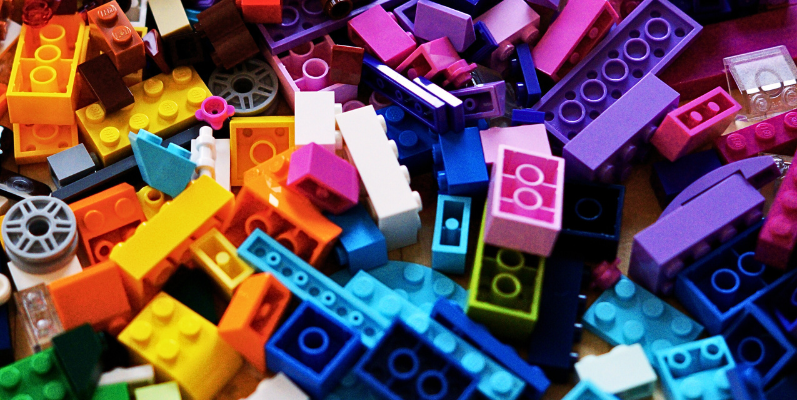 various colorful lego blocks