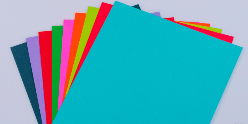 colorful construction paper fanned out