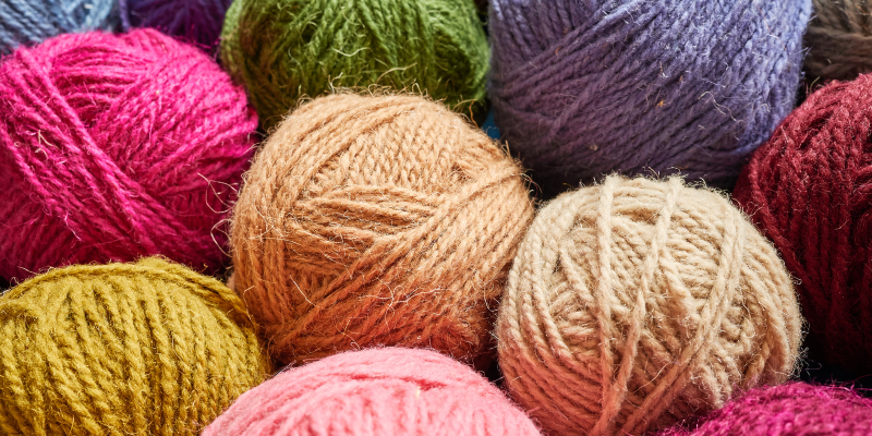 balls of yarn in variety of colors