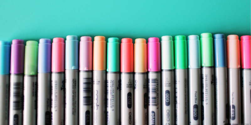 paint pens in an array of a variety of colors